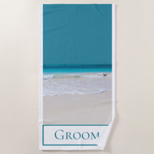 Grooms Weißes Sandstrand Handtuch