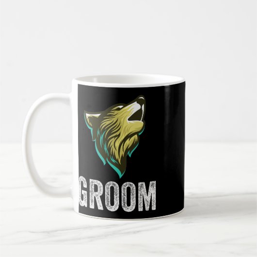 Grooms Wolf Bachelor Wedding Trauzeugen Team Party Kaffeetasse (Links)