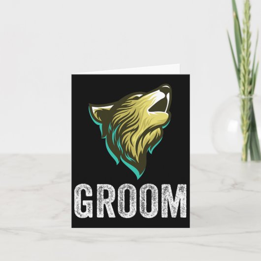 Grooms Wolf Bachelor Wedding Trauzeugen Team Party Karte (Vorderseite)