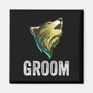 Grooms Wolf Bachelor Wedding Trauzeugen Team Party Magnet