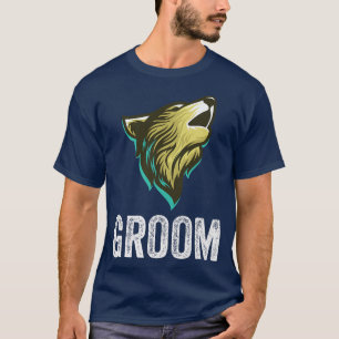 Grooms Wolf Bachelor Wedding Trauzeugen Team Party T-Shirt