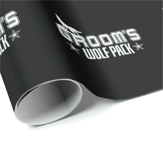 Groom's Wolfpack Männer Bachelor Feier Geschenkpapier (Rolleneckpunkt)