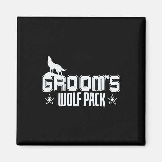 Groom's Wolfpack Men Bachelor Party Magnet (Vorne)