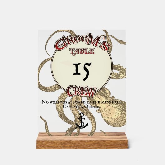 Groomsche Crew Acrylschild (Vorderseite)