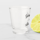 Groomsmaid Black Script Mit Monogramm Wedding Schnapsglas (Links)