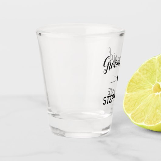 Groomsmaid Black Script Mit Monogramm Wedding Schnapsglas (Links)