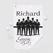 Groomsman Bachelor Party Squad Silhouette Name Golfhandtuch (Insitu)