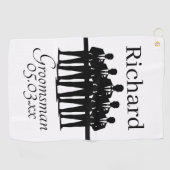 Groomsman Bachelor Party Squad Silhouette Name Golfhandtuch (Horizontal)