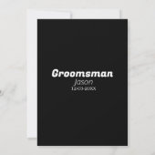groomsman bachelorette party add name modern simpl einladung (Rückseite)