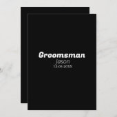 groomsman bachelorette party add name modern simpl einladung (Vorne/Hinten)