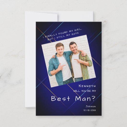 Groomsman Best Man Proposal on Dark Background Einladung (Vorderseite)