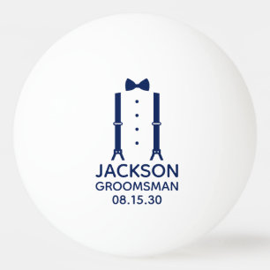 Groomsman Blue Tie Ping Pong Ball Tischtennisball