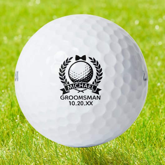 Groomsman Bowtie Best Man Wedding Personalized Golfball