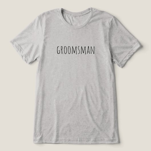 Groomsman Bridal Party Wedding Tri-Blend Shirt (Design Vorderseite)