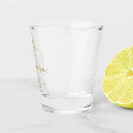 Groomsman Chic Wedding Minimalist Schnapsglas (Rechts)