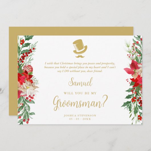 Groomsman Fancy Luxury Christmas Proposal Card (Vorne/Hinten)