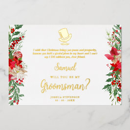 Groomsman Fancy Luxury Christmas Proposal Card Folieneinladung