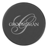 Groomsman Monogram Eishockey Puck (Vorderseite)