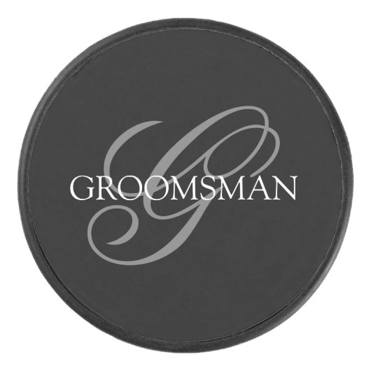 Groomsman Monogram Eishockey Puck (Vorderseite)