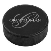 Groomsman Monogram Eishockey Puck (3/4)
