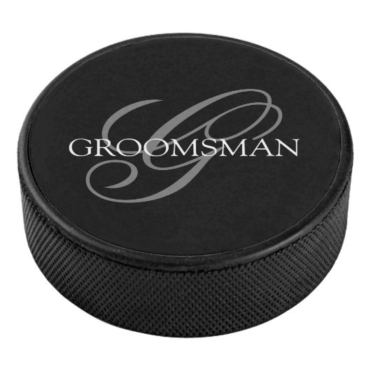 Groomsman Monogram Eishockey Puck (3/4)