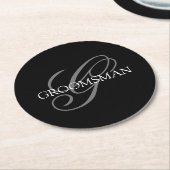 Groomsman Monogram Runder Pappuntersetzer (Angewinkelt)