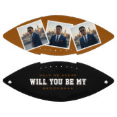Groomsman Proposal 3 Photo Brown & Black Football (Paneele)