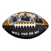 Groomsman Proposal 3 Photo Brown & Black Football (Vorderseite)
