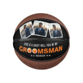 Groomsman Proposal Give it a Shot Photo Collage Mini Basketball (Vorderseite)