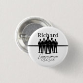 Groomsman Squad Silhouette Wedding Party Name Date Button (Vorne & Hinten)