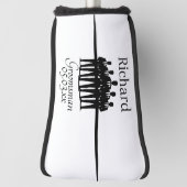 Groomsman Wedding Squad Suited Silhouette Name Golf Headcover (Rotieren 90)
