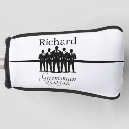Groomsman Wedding Squad Suited Silhouette Name Golf Headcover