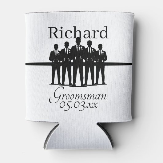 Groomsman Wedding Suited Squad Silhouette Name Dosenkühler (Vorderseite)