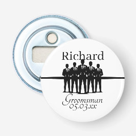 Groomsman Wedding Suited Squad Silhouette Name Flaschenöffner