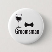 Groomsman Wine Glass and Bow Tie Button Pin  (Vorderseite)