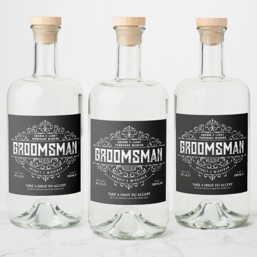 Groomsmen and Best Man Proposal Gift Liquor Alkoholflaschenetikett (Flaschen)