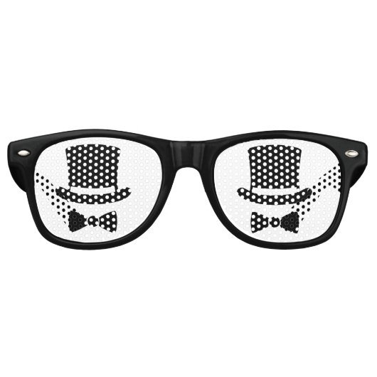 Groomsmen Hat and Bow Tie Partybrille (Vorderseite)