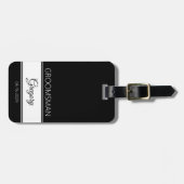 Groomsmen Thank You Monogram Black Luggage Tags  Gepäckanhänger (Vorderseite horizontal)