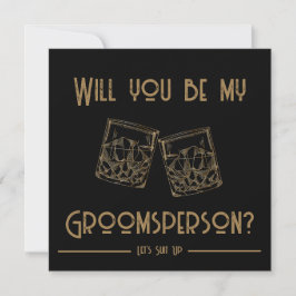 Groomsperson Invitation Card Whiskey Gläser Feiertagskarte