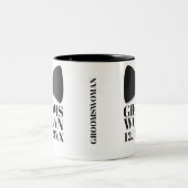 Groomswoman Gastgeschenk Hochzeit Tuxedo Bow Krawa Zweifarbige Tasse (Mittel)