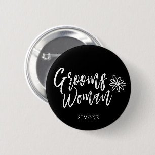 GroomsWoman   Skript, das schwarze Hochzeit Button