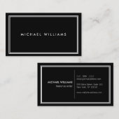 Groon Elegant Klassisches Schwarzes Meer Visitenkarte (Vorne/Hinten)