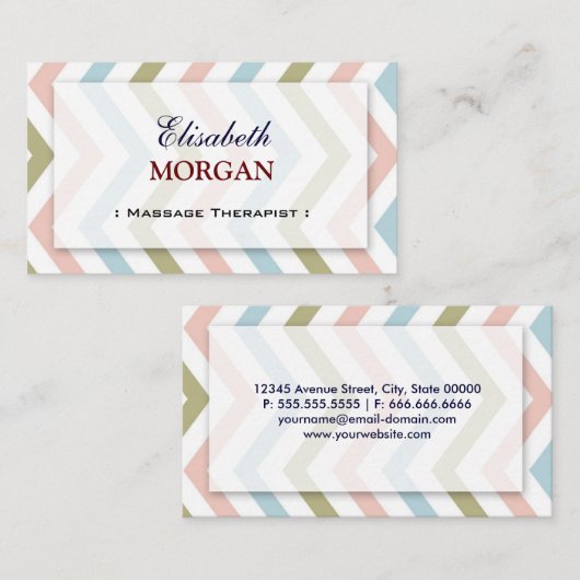 Groon - Massagetherapeut Graceful Zickzack Visitenkarte (Vorne/Hinten)