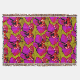 Grooovy Magenta Blumen-Design Decke