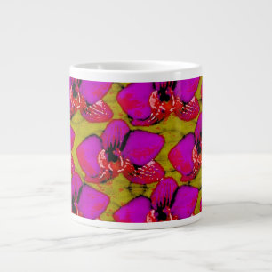 Grooovy Magenta Blumen-Design Jumbo-Tasse