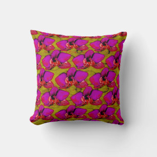 Grooovy Magenta Blumen-Design Kissen