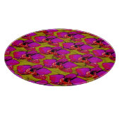 Grooovy Magenta Blumen-Design Schneidebrett (Ecke)