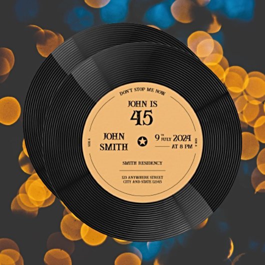 Groove in Celebration: Vinyl Record Birthday Einladung