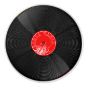 Groove in Nostalgia - Retro Vinyl Record Keramikknauf (Vorderseite)