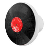 Groove in Nostalgia - Retro Vinyl Record Keramikknauf (Rechts)